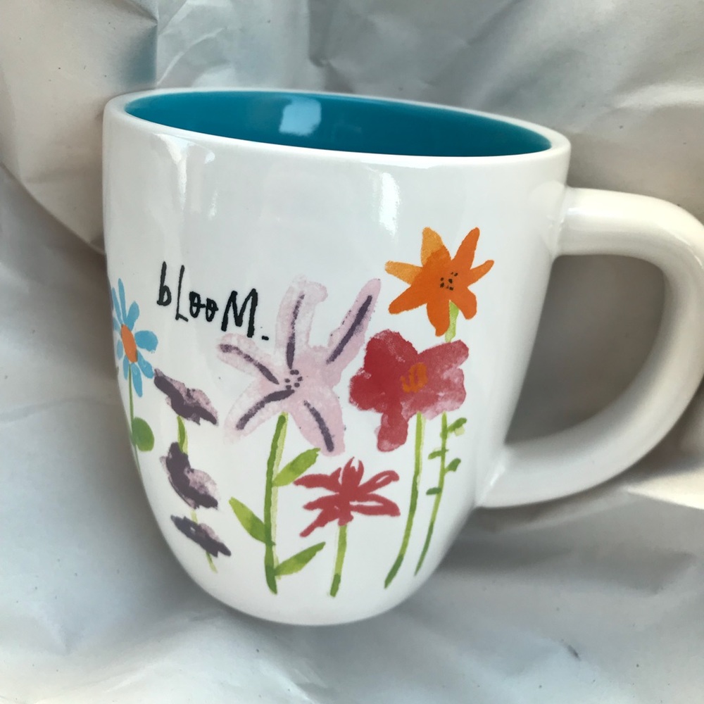 Rae Dunn Grow Bloom Blue Mug